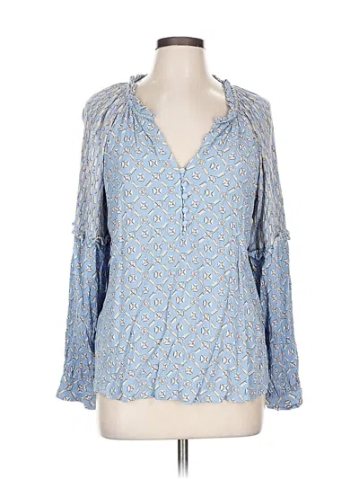 Pre-owned Wonderly Long Sleeve Blouse In Blue