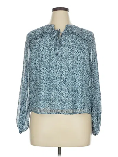 Pre-owned Wonderly Long Sleeve Blouse In Blue