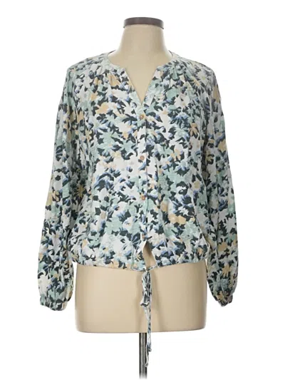 Pre-owned Wonderly Long Sleeve Blouse In Blue