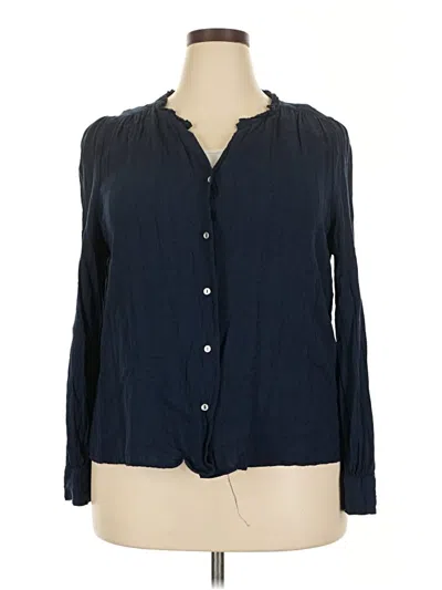 Pre-owned Wonderly Long Sleeve Blouse In Blue