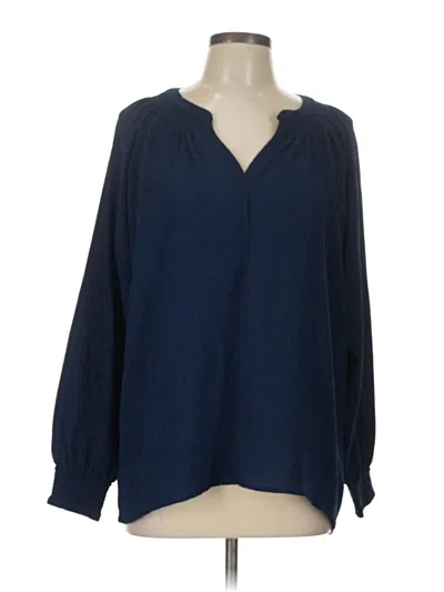 Pre-owned Wonderly Long Sleeve Blouse In Blue