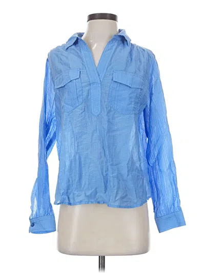Pre-owned Wonderly Long Sleeve Blouse In Blue