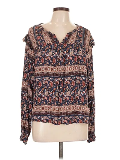 Pre-owned Wonderly Long Sleeve Blouse In Brown