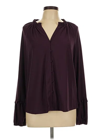 Pre-owned Wonderly Long Sleeve Blouse In Burgundy