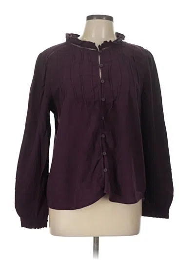 Pre-owned Wonderly Long Sleeve Blouse In Burgundy