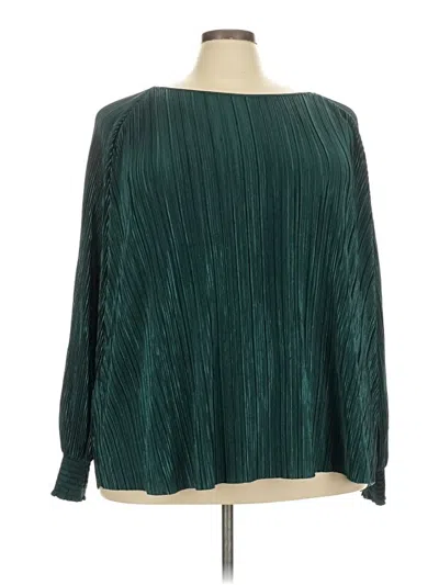 Pre-owned Wonderly Long Sleeve Blouse In Green