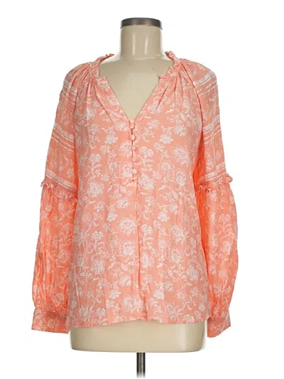 Pre-owned Wonderly Long Sleeve Blouse In Orange