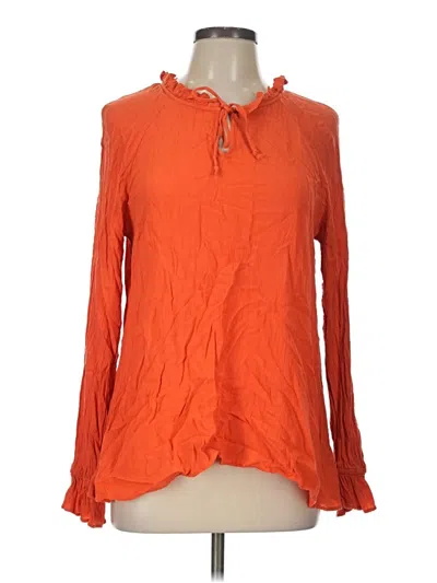 Pre-owned Wonderly Long Sleeve Blouse In Orange