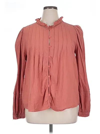 Pre-owned Wonderly Long Sleeve Blouse In Pink