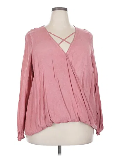Pre-owned Wonderly Long Sleeve Blouse In Pink