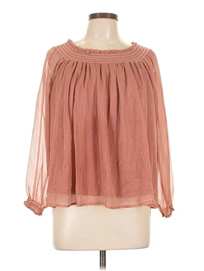 Pre-owned Wonderly Long Sleeve Blouse In Pink