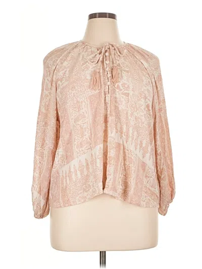 Pre-owned Wonderly Long Sleeve Blouse In Pink