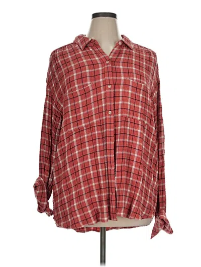 Pre-owned Wonderly Long Sleeve Blouse In Red