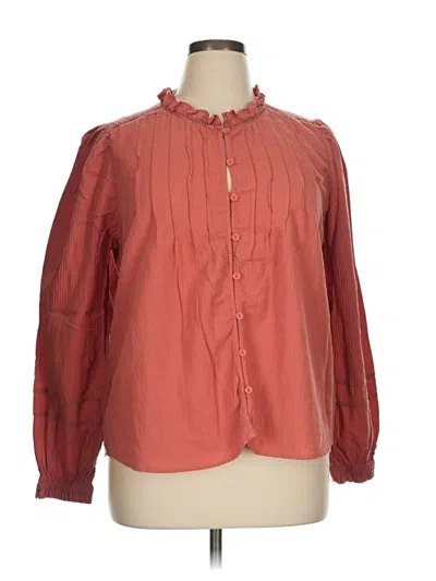 Pre-owned Wonderly Long Sleeve Blouse In Red