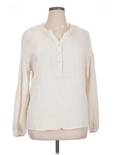 Pre-owned Wonderly Long Sleeve Blouse In White