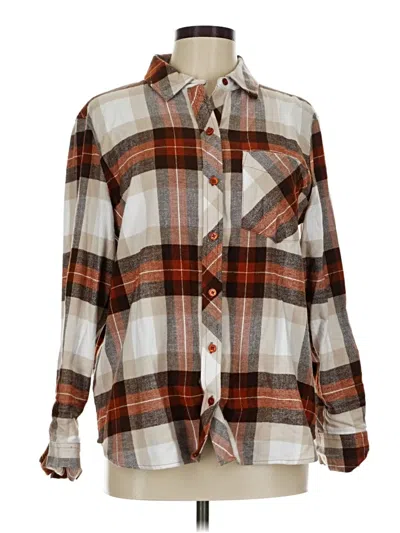 Pre-owned Wonderly Long Sleeve Button Down Shirt In Brown