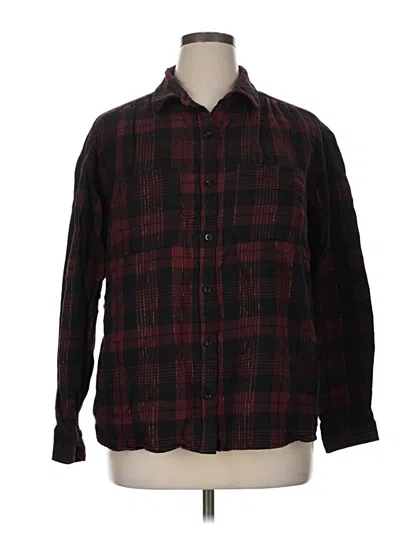 Pre-owned Wonderly Long Sleeve Button Down Shirt In Burgundy