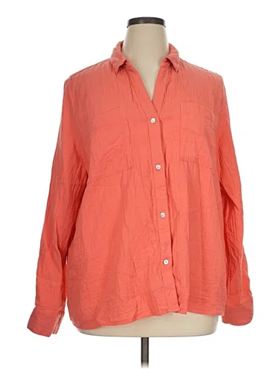 Pre-owned Wonderly Long Sleeve Button Down Shirt In Orange