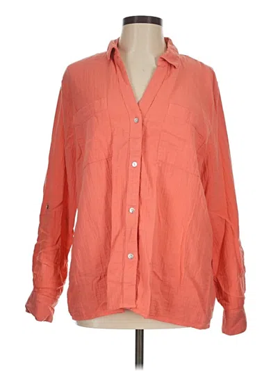 Pre-owned Wonderly Long Sleeve Button Down Shirt In Orange