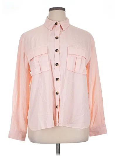 Pre-owned Wonderly Long Sleeve Button Down Shirt In Pink