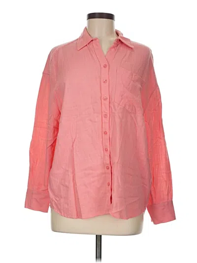 Pre-owned Wonderly Long Sleeve Button Down Shirt In Pink