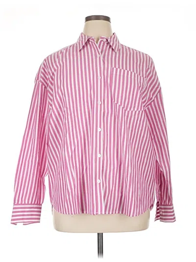 Pre-owned Wonderly Long Sleeve Button Down Shirt In Pink