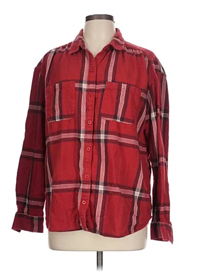 Pre-owned Wonderly Long Sleeve Button Down Shirt In Red