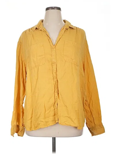 Pre-owned Wonderly Long Sleeve Button Down Shirt In Yellow
