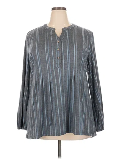 Pre-owned Wonderly Long Sleeve Henley Shirt In Gray