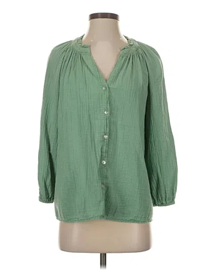 Pre-owned Wonderly Long Sleeve Henley Shirt In Green