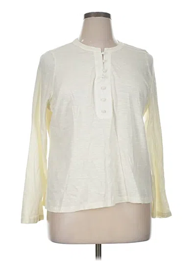 Pre-owned Wonderly Long Sleeve Henley Shirt In Ivory