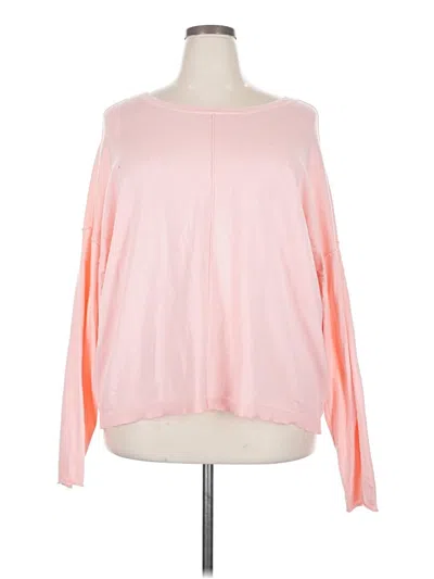 Pre-owned Wonderly Long Sleeve Top Pink Boatneck Tops