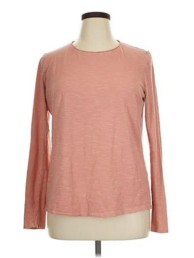 Pre-owned Wonderly Long Sleeve Top Pink Crew Neck Tops