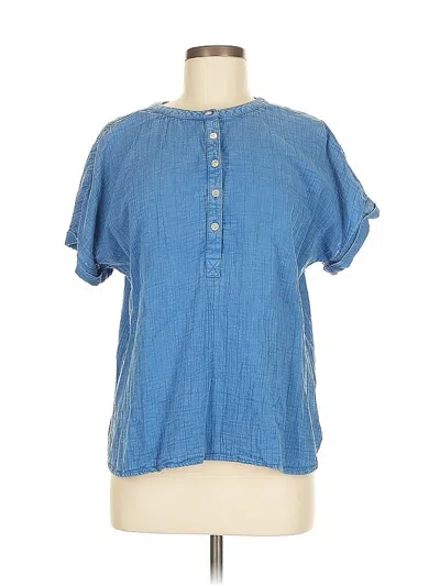 Pre-owned Wonderly Short Sleeve Blouse In Blue