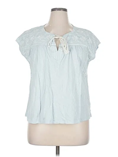 Pre-owned Wonderly Short Sleeve Blouse In Blue