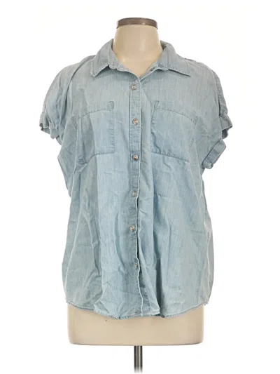 Pre-owned Wonderly Short Sleeve Blouse In Blue