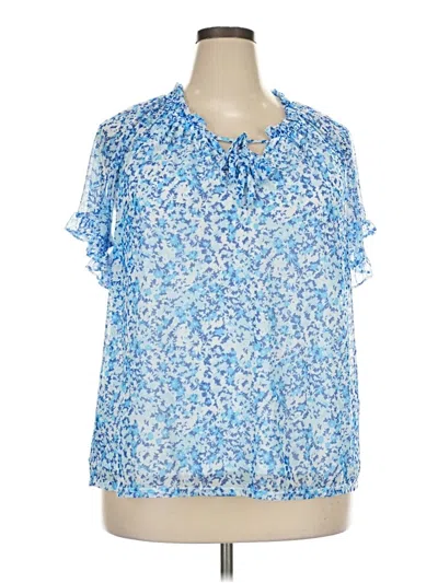 Wonderly Short Sleeve Blouse In Blue