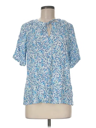 Pre-owned Wonderly Short Sleeve Blouse In Blue