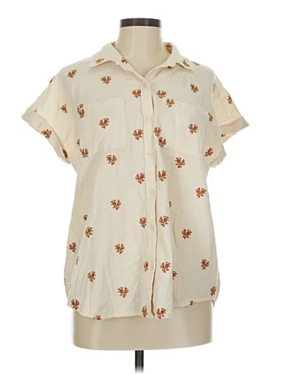 Pre-owned Wonderly Short Sleeve Blouse In Brown