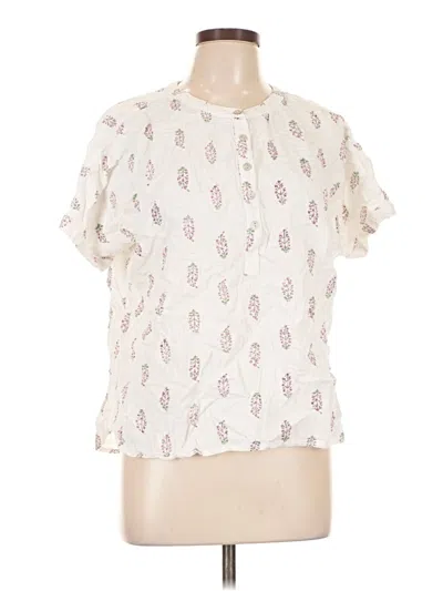 Pre-owned Wonderly Short Sleeve Blouse In Ivory