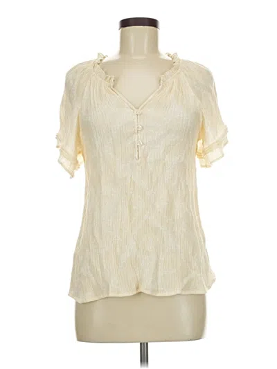Pre-owned Wonderly Short Sleeve Blouse In Ivory