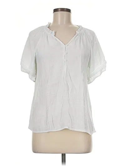 Pre-owned Wonderly Short Sleeve Blouse In Ivory