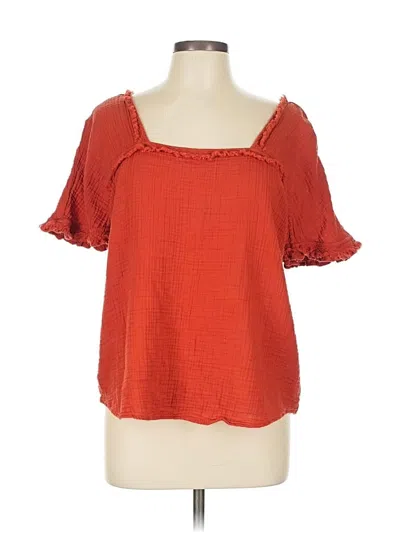 Pre-owned Wonderly Short Sleeve Blouse In Orange