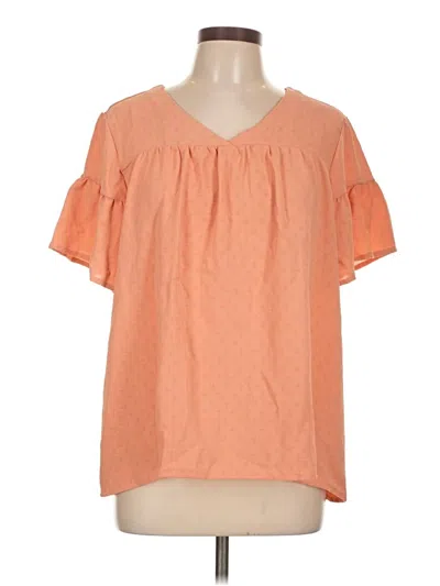 Pre-owned Wonderly Short Sleeve Blouse In Orange