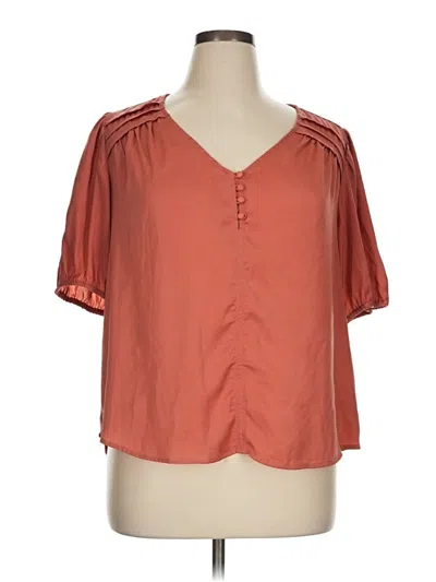 Pre-owned Wonderly Short Sleeve Blouse In Orange