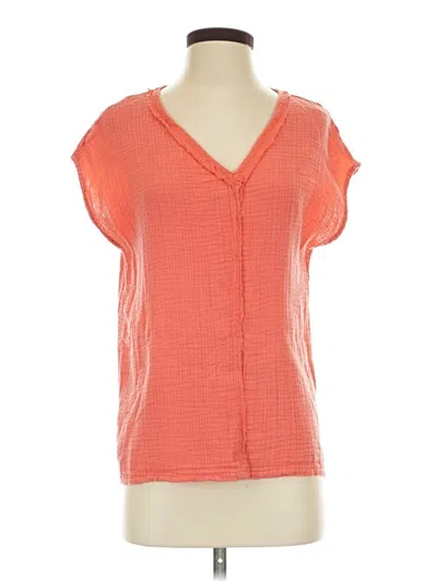 Pre-owned Wonderly Short Sleeve Blouse In Orange