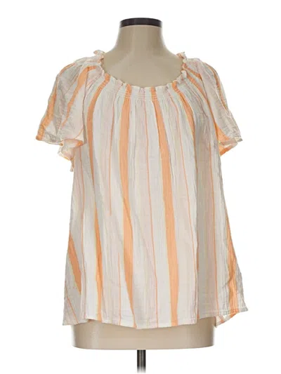 Pre-owned Wonderly Short Sleeve Blouse In Orange