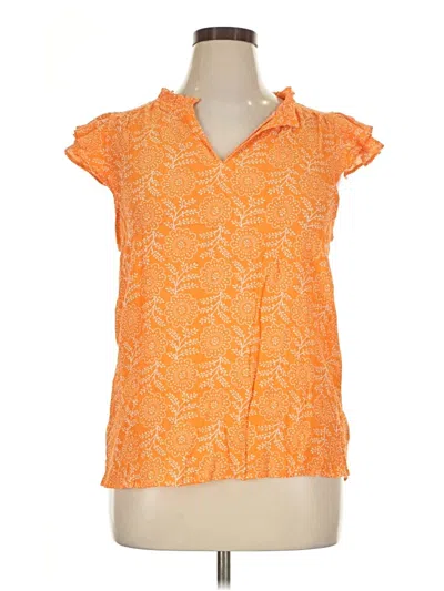 Pre-owned Wonderly Short Sleeve Blouse In Orange