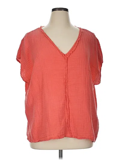 Pre-owned Wonderly Short Sleeve Blouse In Orange