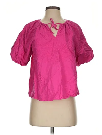 Pre-owned Wonderly Short Sleeve Blouse In Pink